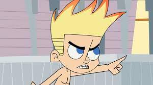 Shirtless Drawn Cartoon Boys: Johnny Test in Swimming Trunks