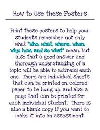 Understanding Who What Where When Why How And So What Posters In 2020 Student Centered Learning Activities Student Centered Learning Student Centered Classroom