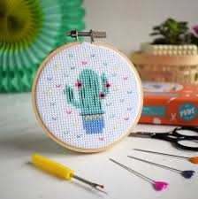 Every month, i'm sharing new cross stitch patterns created by me. Cactus Mini Cross Stitch Kit The Make Arcade