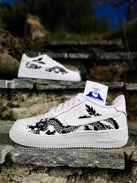 Black And Red Custom Air Forces Custom Sneakers Nike Air Force 1 Black Dragon The Custom Movement In 2020 Nike Air Shoes Nike Shoes Air Force Custom Nike Shoes