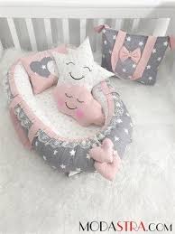 modastra babynest gri yildiz desenli ultra lux baby nest ve canta set bebek bebek yatagi bebek urunleri