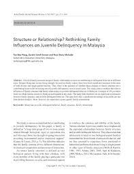 Due to an increased reporting of violent crimes by both victims these two trends show the increasing formality of juvenile justice system in response. Pdf Structure Or Relationship Rethinking Family Influences On Juvenile Delinquency In Malaysia