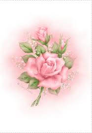 Free Printable Pink Roses Greeting Card Flower Art Flower Painting Vintage Flowers