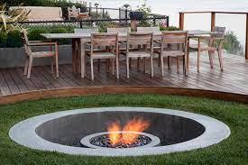 Pour about 2 inches of paver base around the perimeter of the fire pit circle — the area on which the concrete blocks will sit. Cantilevered Deck Sunken Fire Pit Klassisch Modern Terrasse San Francisco Von Weatherill Associates Houzz
