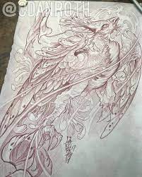 Phoenix Backpiece Design For Erin This Week Tail Feathers Will Come Off Her Hip With The Phoenix Phoenix Tattoo Design Vancouver Tattoo Artists Phoenix Tattoo