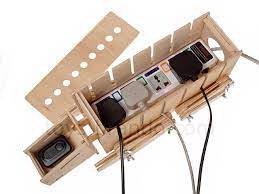 This power strip from rootoma has 4 outlets with individual on/off switches for each socket. Diy Wooden At At Walker Storage Box For Power Strip And Tangled Cables Gadgetsin Wooden Diy At At Walker Storage