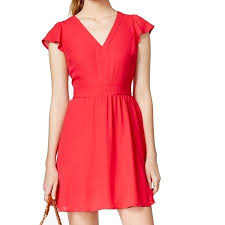 Maison Jules New Red Barberry Womens Size 2xl Empire Waist Flare Dress