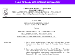 Dalam merancang kegiatan pembelajaran dan penilaian perlu diperhatikan standar proses dan standar penilaian. Contoh Sk Panitia Mos Mopd Sd Smp Sma Smk Mos Masa Orientasi Siswa
