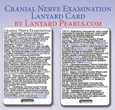 Cranial Nerve Examination Medical Nursing Lanyard Reference Badge Card