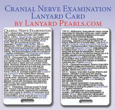 cranial nerve examination medical nursing lanyard reference badge card