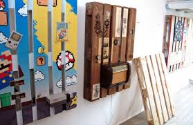 Palletes Transformed Into Functional Nerdy Wall Decor Pallet Wall Art Diy Pallet Wall Art Diy Pallet Wall