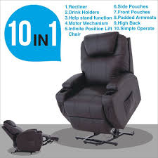Power Lift Chair Recliner Armchair Sofa Real Leather Elderly Chair Seat Brown Ebay Lift Chair Recliners Reclining Armchair Lift Chairs