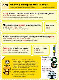 Easy To Learn Korean 855 Myeongdong Cosmetic Shops Learn Korean Korean Words Korean Words Learning