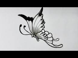 Allow the bottoms of some of the lines to meet in points as well. Easy Butterfly Drawing With Pencil Sketch 3d Beautiful Butterfly Drawing Step By Step Pencil Art Youtube