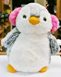 Pompom 9' penguin plush with blue hat from aurora world. Aurora 8 Pompom Penguin With Pink Ear Muffs Stuffed Animal Winter Snow Plush Pom Pom Crafts Pom Pom Disney Diy