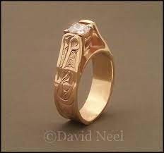 Northwest Native American Wolf Diamond Ring Jewelry Art Native American Engagement Ring Native Indian Jewelry