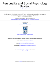 It is safe to download and free of any virus. Pdf Are Computers Effective Lie Detectors A Meta Analysis Of Linguistic Cues To Deception