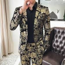Black And Gold Suit Jacket Men Suits Luxury Black Gold Tuxedo Jacket Prom Suits Latest Coat Pant Designs Dress Suits For Men Prom Suits Prom Suits For Men