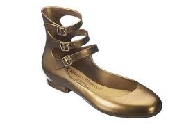 Would you wear this outfit to an event? Haute Sustainable Shoes Recycled Plastic Three Strap Sandals By Vivienne Westwood And Melissa