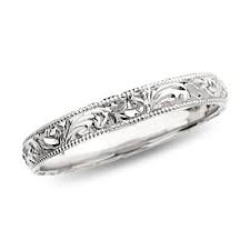 Ladies Platinum Hand Engraved Ring Wedding Band Engraving Hand Engraved Rings Engraved Rings