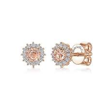 Maybe you would like to learn more about one of these? 14k Rose Gold Round Morganite And Diamond Stud Earrings Eg11819k45mo Gabriel Co