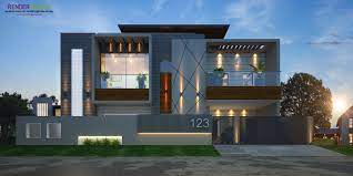 Your home should be a place of honor for you and describe who you are and should be a collection of what you love. Modern Elevation Rendring House Outside Design Modern Exterior House Designs House Exterior