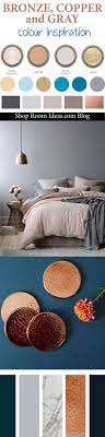 Bronze Copper Gray And Navy Blue Colour Palette Inspiration For Bedrooms Living Rooms Hallways Trendy Living Rooms Decor Color Palette Blue Living Room