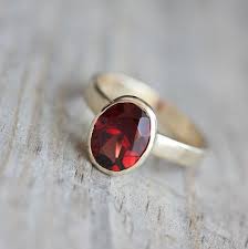 Garnet Ring In14k Yellow Gold Oval Red Gemstone Ring In Recycled Eco Friendly Gold Rutilated Quartz Ring Garnet Rings Red Gemstones