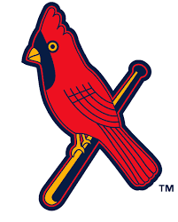Birds On The Bat Logo St Louis Cardinals Alternate Logo 1948 A Cardinal Perched On A Yellow Bat With Navy And Yellow Outlines St Louis Cardinals Baseball Cardinals Mlb Logos