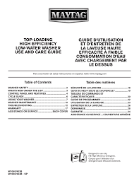 Maytag Top Loading Specification Manualzz