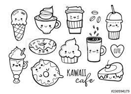 Kawaii essen malvorlage coloring and malvorlagan drawing cute food easy and kawaii graffiti. Kawaii Cute Food Black And White Novocom Top