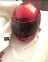 Vintage 90 S Shoei Metallic Red Motorcycle Helmet Tinted Face Shield Gifts For Men Bike Accessories Motorcycle Helmets Red Motorcycle Red Motorcycle Helmets