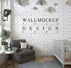 Her parents are young, cool, and hip.and that's what i wanted to convey in the design. Premium Psd Wall Mockup In Modern Baby S Bedroom