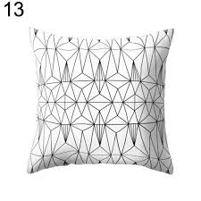 Black And White Geometric Throw Pillows Black And White Geometric Throw Pillow Case Square Cushion Cover Soft Waist Rest 11street Malaysia Cushion Co Geometric Throw Pillows Pillows Throw Pillows