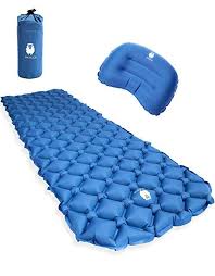 Wilvigor Camping Sleeping Pad Pillow Lightweight Inflatable Backpacking Mattress Designed For Extra Comf Camping Sleeping Pad Sleeping Pads Mattress Design