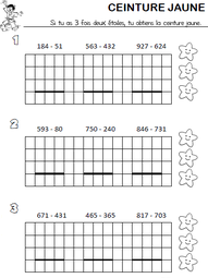 Recopiez ce format à l'aide de l'outil reproduire la mise en forme (le petit pinceau) sur les lignes suivantes. Ceintures De Calcul Pose Ce2 L Ecole De Crevette
