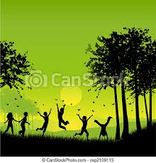 The british children's play survey, conducted in april 2020 is the largest. Children Playing Silhouettes Of Children Playing Outside Chasing Butterflies Canstock