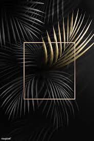 Square Golden Frame On A Tropical Background Vector Premium Image By Rawpixel Com Tropical Background Black Background Wallpaper Flower Background Wallpaper
