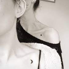 Collar Bone Tattoo Sisters Best Friends Star And Moon Ying And Yang Chalk And Cheese Sister Tattoo Designs Tattoos For Daughters Sister Tattoos