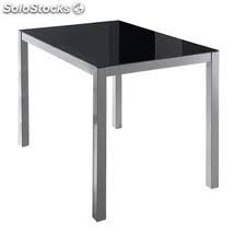 Gran variedad de mesas murales y centrales, para la elaboración de alimentos en las cocinas profesionales y almacenes de restaurantes. Mesa De Cocina Cristal Negro 110x75 Mimes