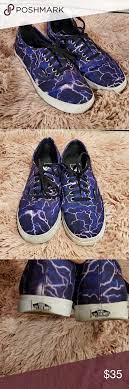 Purple Lightning Bolt Vans Purple Canvas Lightning Bolt Printed Vans Minor Wear On The Back By Vans Logo Great Condition Wom Vans Logo Purple Lightning Vans