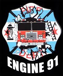 chicago fire dept engine 91 bomberos serigrafia