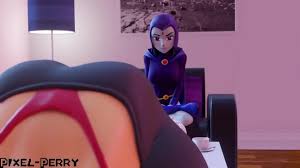 Futa Raven uses her big cock to penetrate horny Starfire in Teen Titans porn  action 