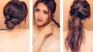 High hair and a small braid is a good idea for a quick hairstyle for long hair. 2 Min Everyday Hairstyles For Work School With Puff Easy Updos For Long Medium Hair Youtube