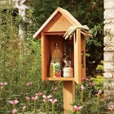 Alder tool storage cabinet and oak workbench, raised panel doors, pocket hole face frame. Build A Garden Storage Box Small Garden Tools Small Garden Tool Storage Garden Tool Storage