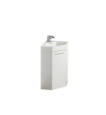35.25'' h x 30'' w x 18'' d sink shape: 18 Inch Small White Modern Corner Bathroom Vanity