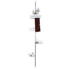 Adovel corner shower caddies with shower shelves 8. Corner Shower Caddy 4 Tier Adjustable Metal Bathroom Shower Corner Tension Pole Caddy Shelf Rack Tripod With 4 Hollow Out Baskets Free Standing Shower Organizer For Shampoo Soap No Drilling Buy Online In Qatar