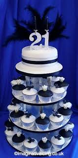 21st Birthday Party Ideas For Men Black And White Fondant Cake And Cupcakes For 21st Birthday 21st Birthday Cake For Guys 21st Birthday Cakes 21st Birthday Cupcakes