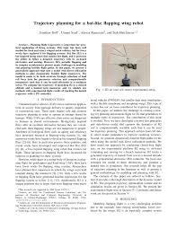 The dynamic study and wing control of an ornithopter autonomous robot in level flight was carried out in this work. Pdf Trajectory Planning For A Bat Like Flapping Wing Robot