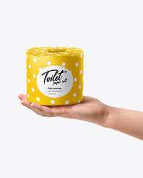Download Toilet Paper Roll In A Hand Mockup In Packaging Mockups On Yellow Images Object Mockups